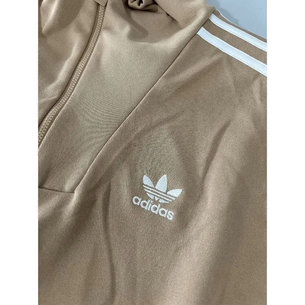 Adidas Men's Funnel neck Quarter Zip Track Top Beige S